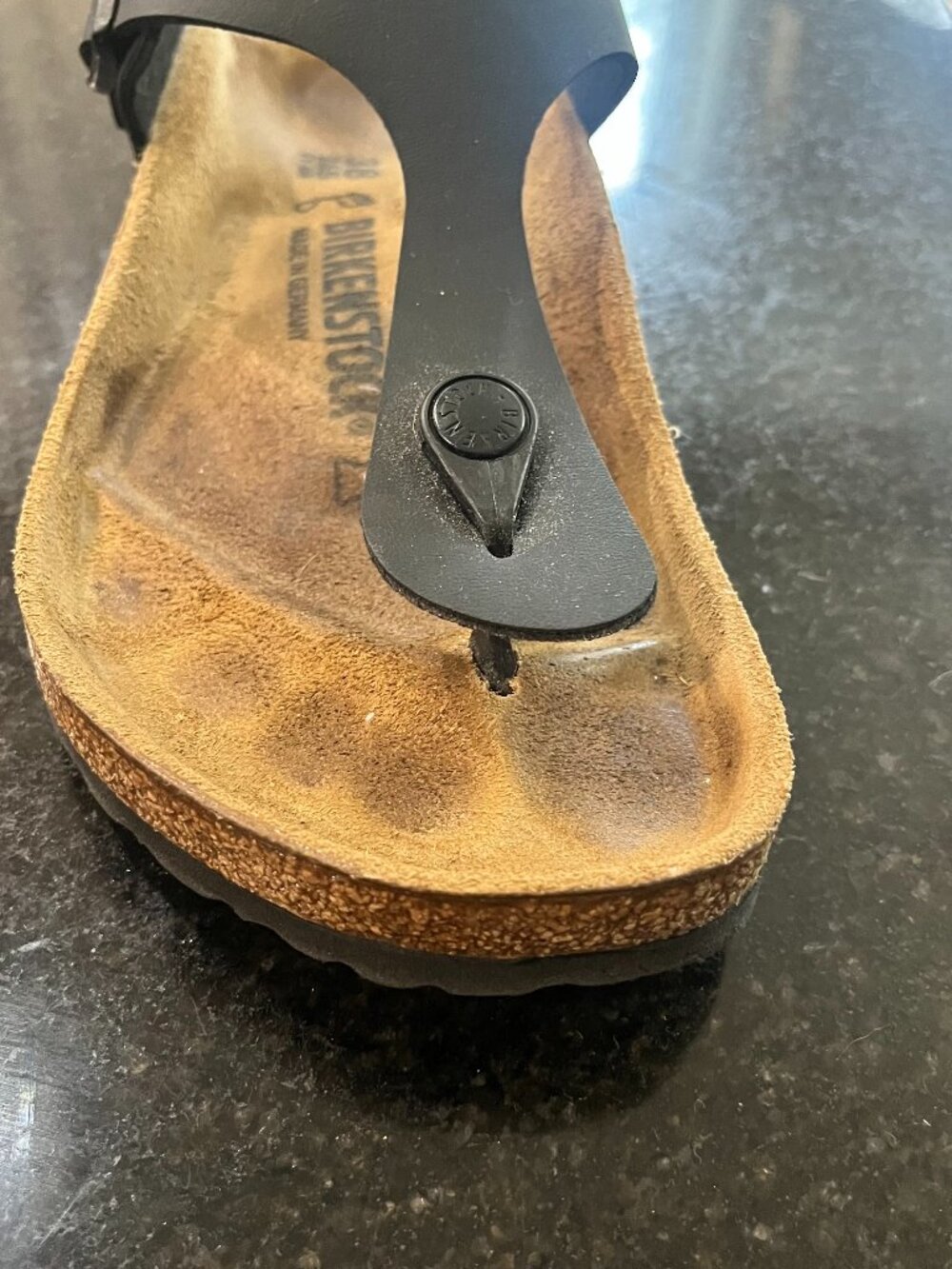Birkenstock Womens Gizeh Sandal in Black Size 38